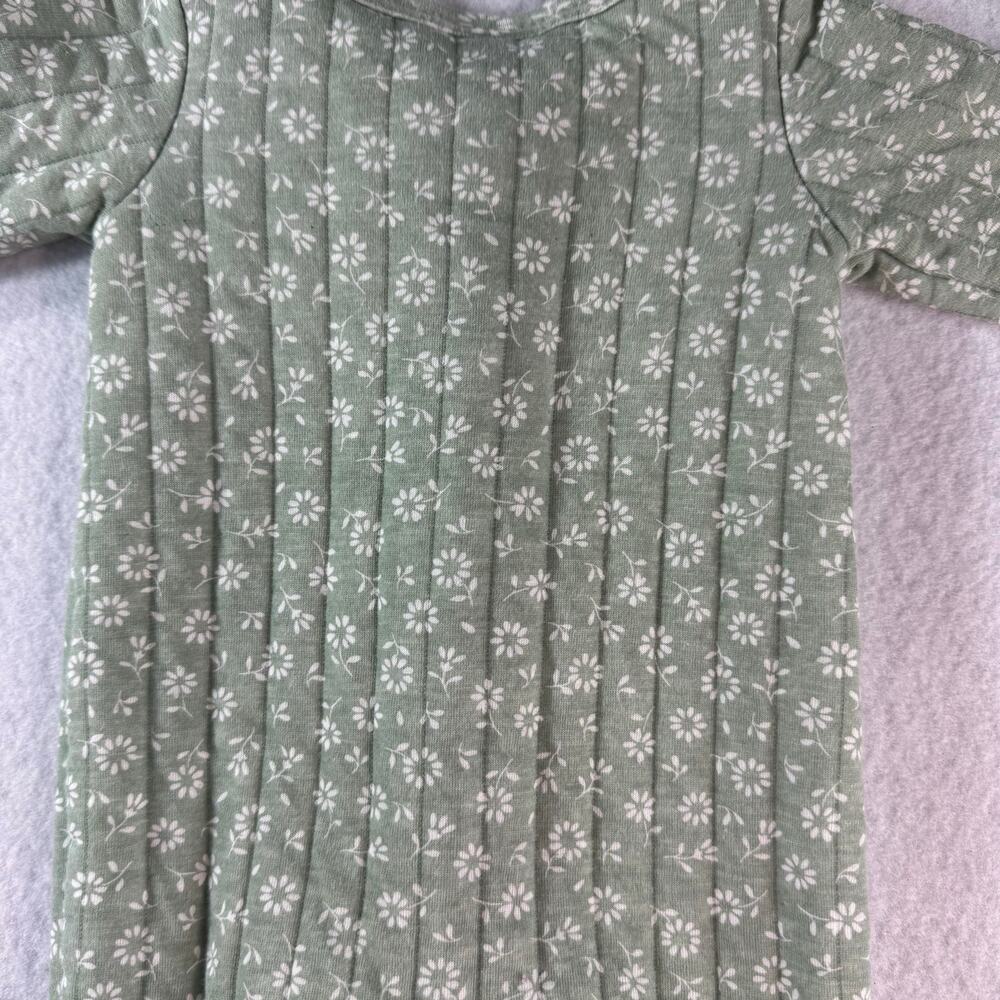 Nicole Miller 0-3M lot of 2 Green One Piece Floral Footie with White Bows Spring - Picture 7 of 16